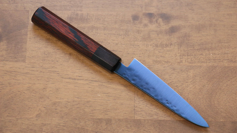 清助 SK-85鋼 離子鍍 鎚目 多用途小刀  120mm 紅合成木 握把 - 清助刃物