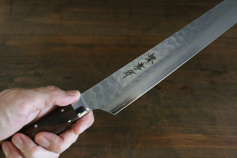 堺 孝行 VG10 17層大馬士革紋 切付柳刃 日本刀 300mm 沙漠鐵木（杉原型）握把 - 清助刃物
