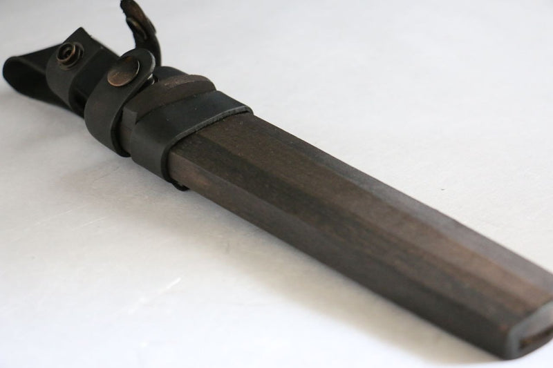 佐治 武士 VG10 黑打 大馬士革紋 多用途小刀 日本刀 135mm 米卡塔（樹脂複合材料） 握把 附刀鞘 - 清助刃物