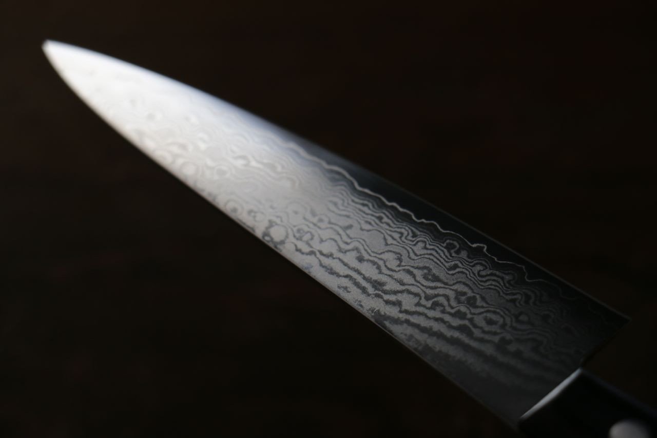 伊勢屋 VG10 大馬士革紋 多用途小刀 日本刀 120mm 黑合成木握把 - 清助刃物